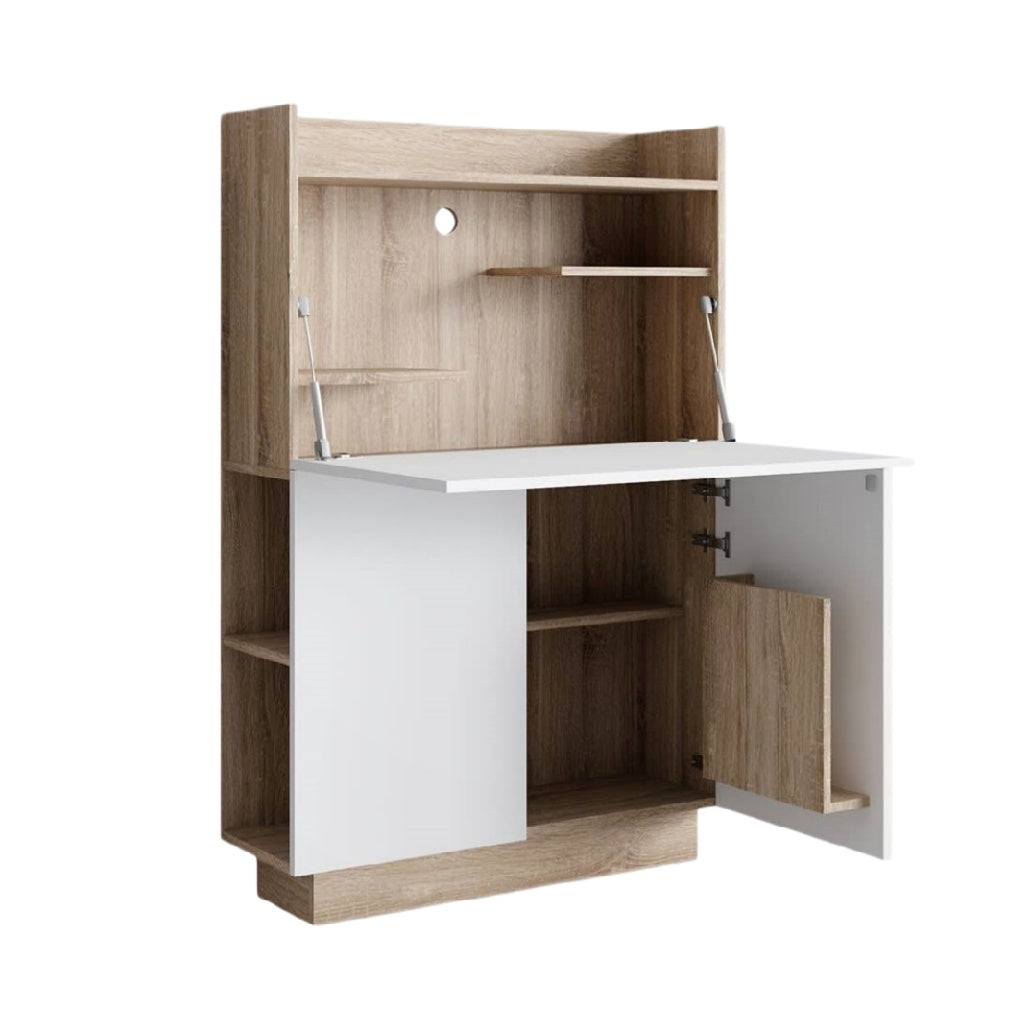 Bureau polyvalent avec rangement intégré en aggloméré - 120 x 80 x 200