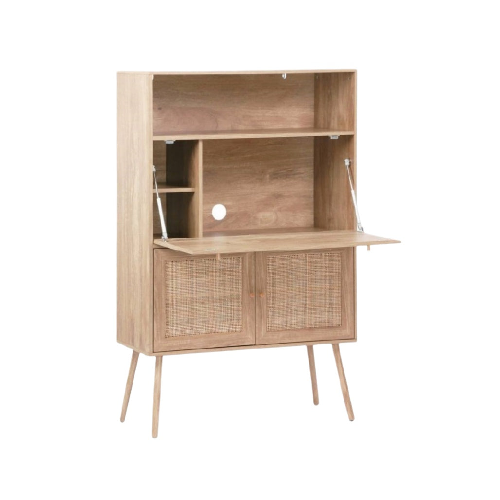 Buffet de salon en bois avec rangement et surface de travail - 90 x 40 x 150